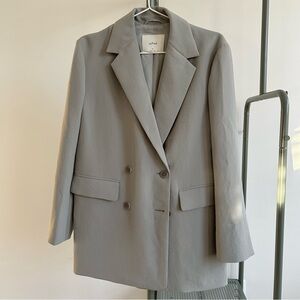 Aritzia Wilfred Generation Double Breasted Blazer in greyish green size XS
